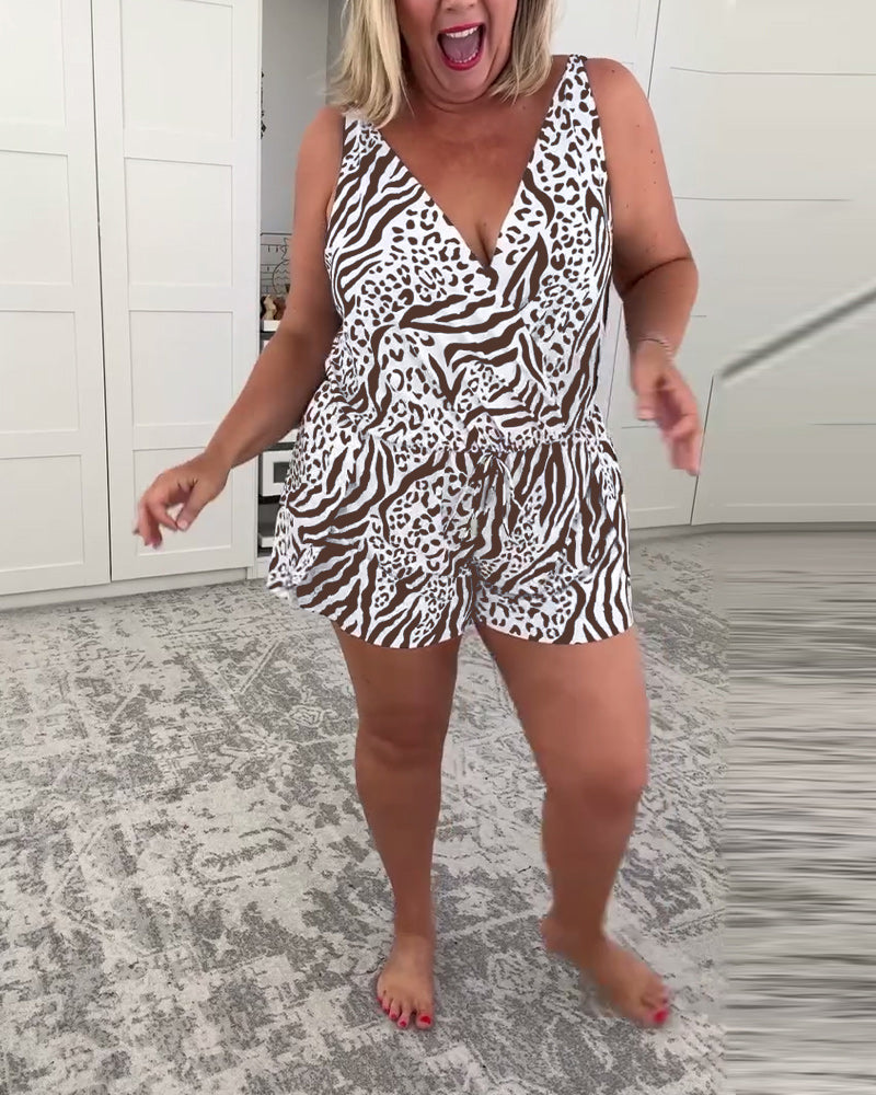 Costume da bagno Slim Fit con stampa zebra