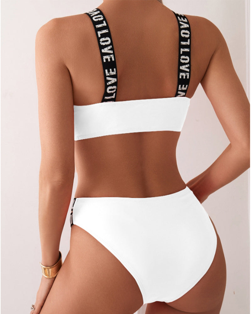 Bikini Lettera Spalline Bh Due Pezzi