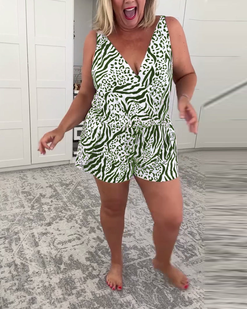 Costume da bagno Slim Fit con stampa zebra
