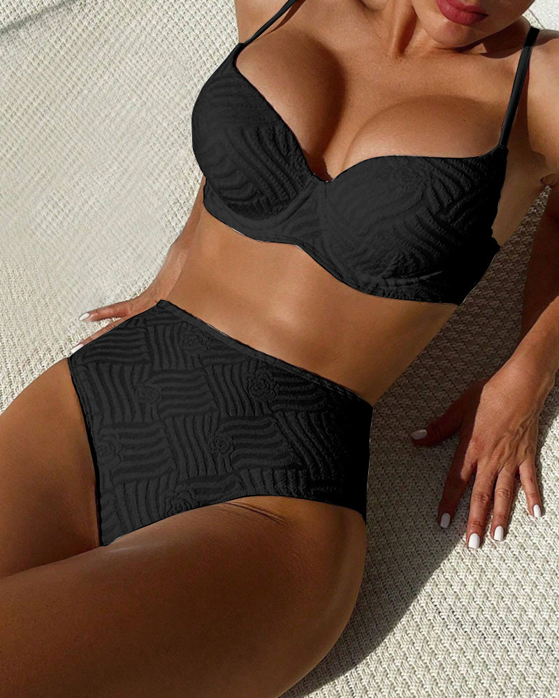 Bikini Sexy Monocromatico Push-Up