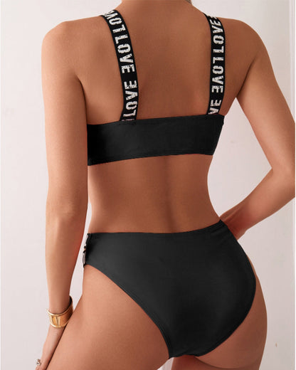 Bikini Lettera Spalline Bh Due Pezzi