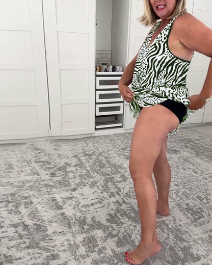 Costume da bagno Slim Fit con stampa zebra