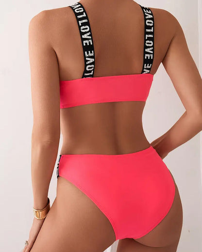 Bikini Lettera Spalline Bh Due Pezzi