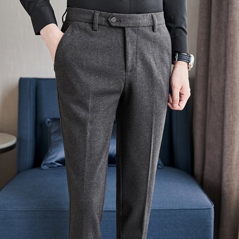 Men's Slim-Fit Straight Pants – Modern & Comfortable