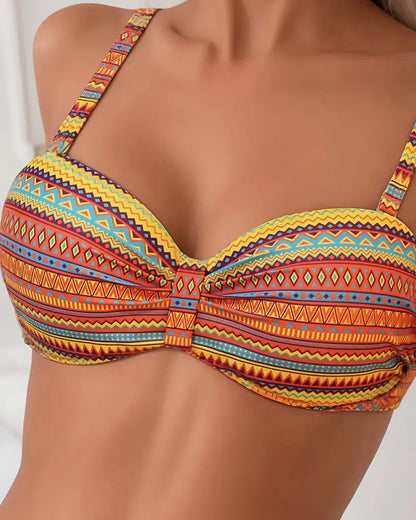 Costume da bagno due pezzi con reggiseno a righe