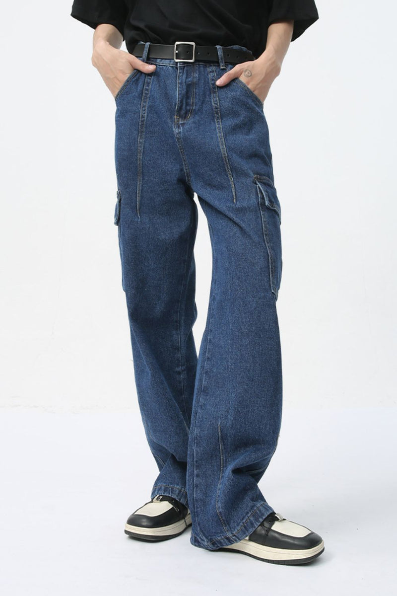 Jeans cargo dritti da uomo